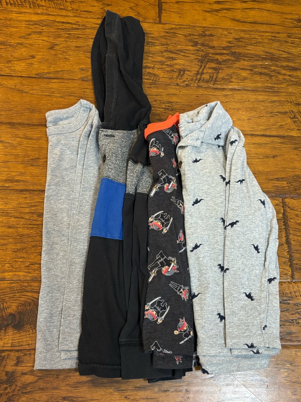 Boys Mixed Hoodie & Long Sleeve Bundle - Gray, Black, Blue